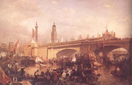 Clarkson Frederick Stanfield The Opening of London Bridge (mk25) Sweden oil painting art